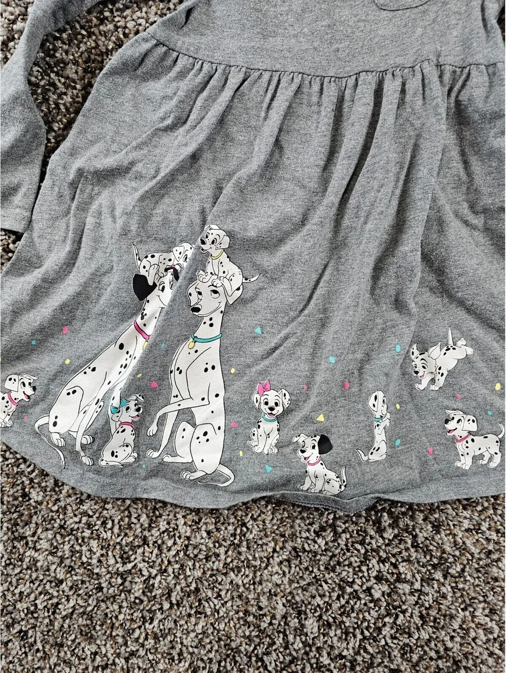 Disney 101 Dalmatians gray long-sleeve Knee Length Dress Toddler Girls Sz 4T